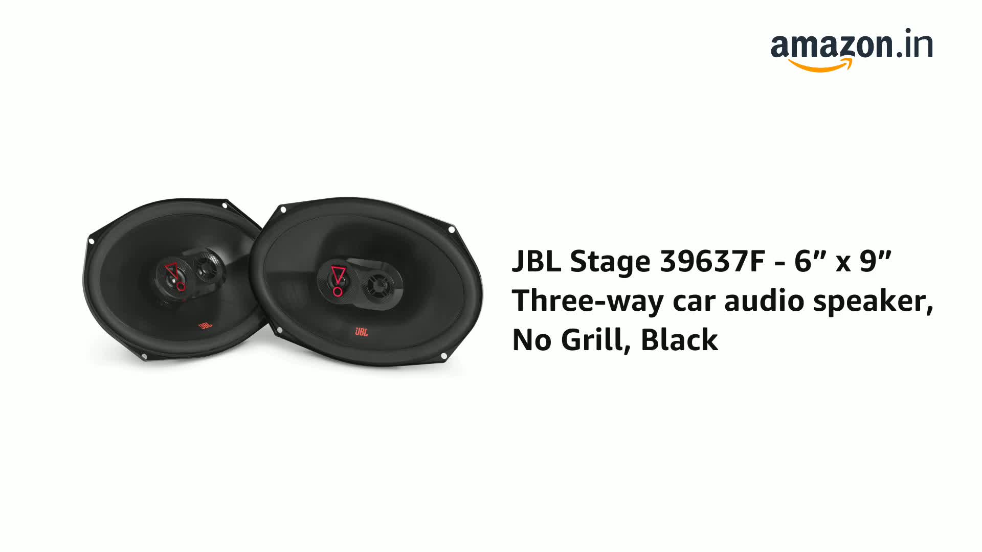 JBL Stage 39637F - 6” x 9” Three-way car audio speaker, No Grill